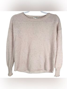 Duffy Blush Marl 100% Cashmere Long Sleeve Oversized Pullover Sweater Size XS